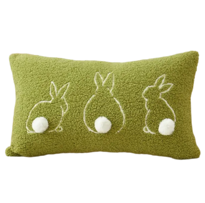 Fluffy Bunny Cushion Green