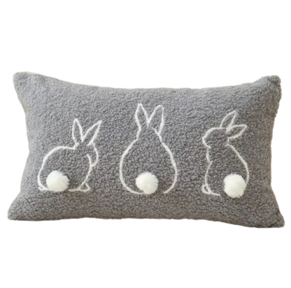 Fluffy Bunny Cushion Grey