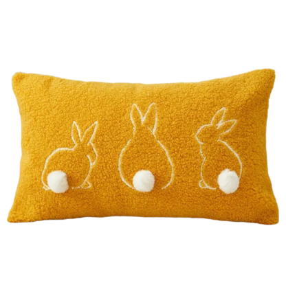 Fluffy Bunny Cushion Yellow